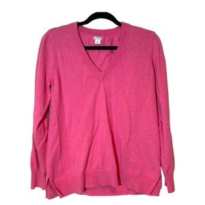 J. Crew Cotton Pink V-Neck Sweater Soft Spring Easter
